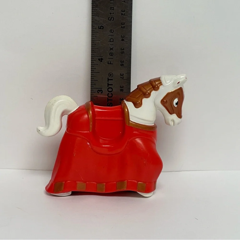 Imaginext White Red Castle Knight Jousting Rolling Horse Fisher Price